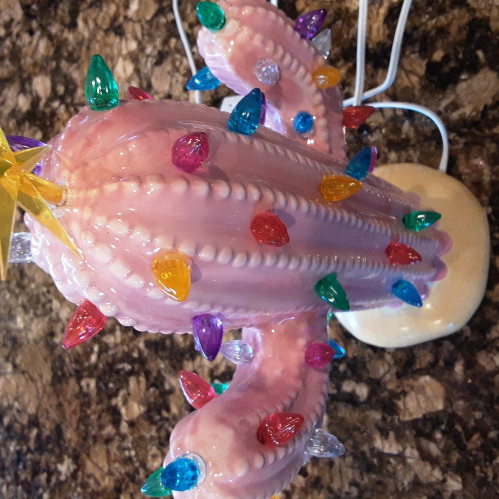 Pink Cactus Lamp with Multicolor Lights - Picture 2 of 6